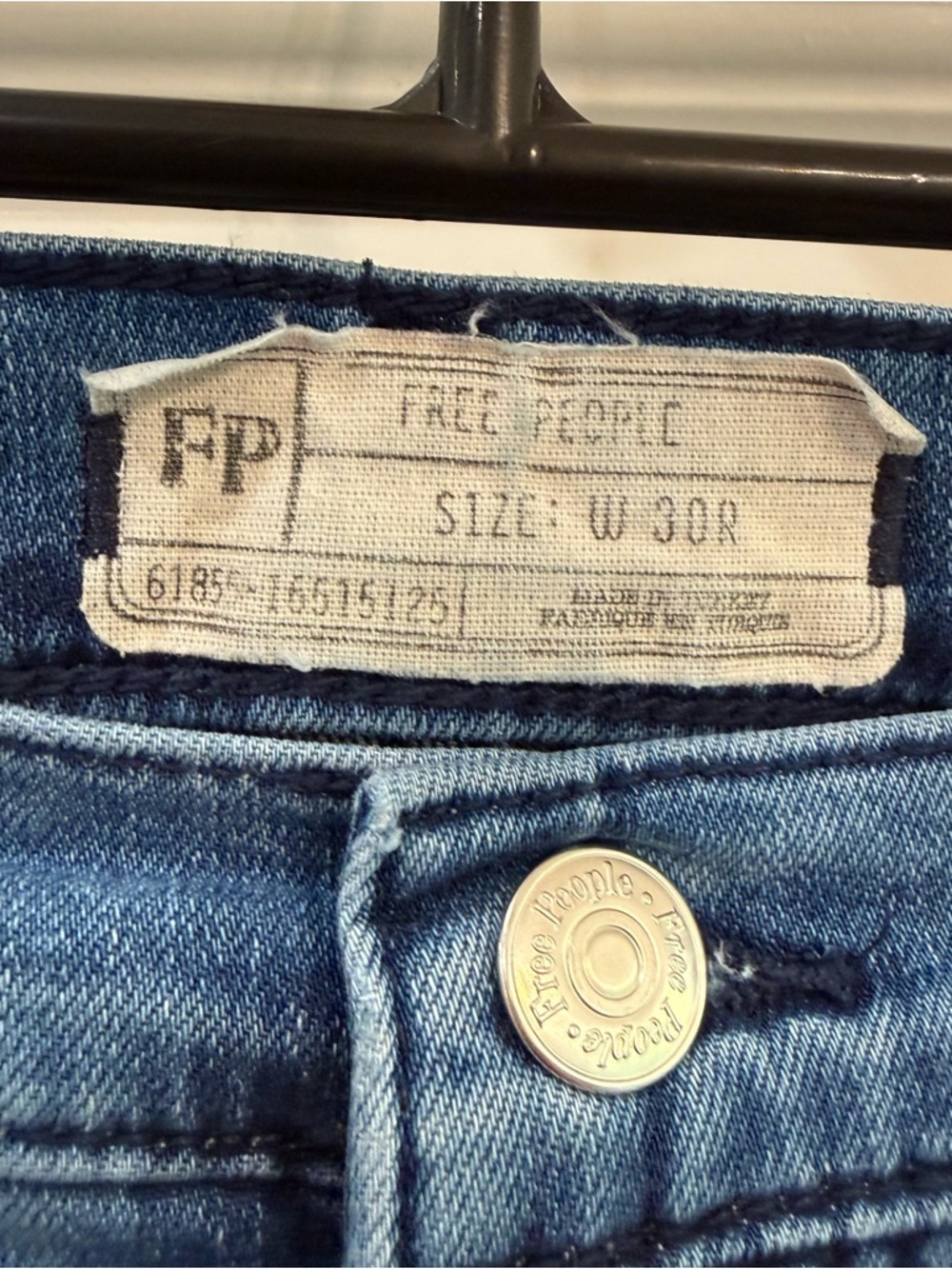 Free People High Rise Distressed Knee Skinny Jeans 90s Vintage Y2K Blue - Picture 4 of 10